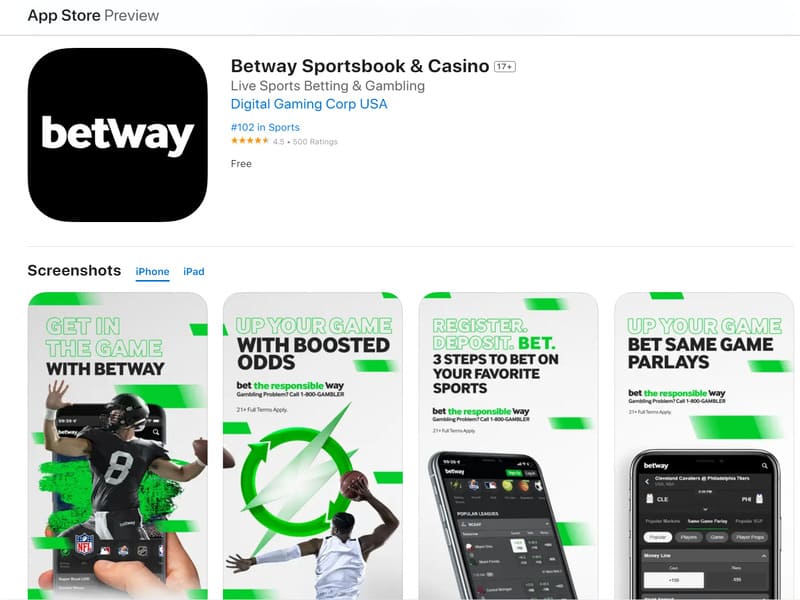 Скачать приложение Betway для iOS